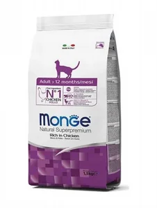 Monge מזון יבש לחתול בוגר על בסיס עוף Monge מזון יבש לחתול בוגר על בסיס עוף