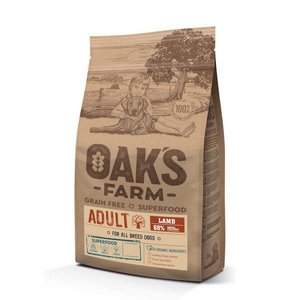 OAK'S FARM מזון לכלב בוגר- כבש ללא דגנים OAK'S FARM מזון לכלב בוגר- כבש ללא דגנים