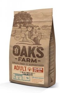 OAK'S FARM מזון לחתולים בוגרים סלמון ללא דגנים - 6 ק"ג OAK'S FARM מזון לחתולים בוגרים סלמון ללא דגנים - 6 ק"ג