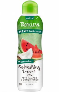 Tropiclean שמפו + קונדישינר בניחוח מרענן של אבטיח וקוקוס מבית טרופיקלין Tropiclean שמפו + קונדישינר בניחוח מרענן של אבטיח וקוקוס מבית טרופיקלין
