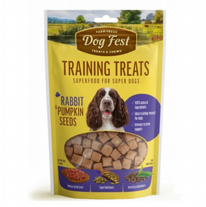 Dog Fest חטיף אילוף לכלבים ארנבת וזרעי דלעת 90 גרם Dog Fest חטיף אילוף לכלבים ארנבת וזרעי דלעת 90 גרם