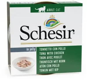 Schesir שזיר מזון רטוב לחתול מעדן טונה עם נתחוני עוף בג'לי 85 גרם Schesir שזיר מזון רטוב לחתול מעדן טונה עם נתחוני עוף בג'לי 85 גרם