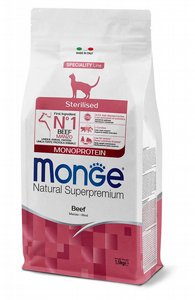 Monge מונג' בקר לחתול מסורס סטרילייז 1.5 ק"ג Monge מונג' בקר לחתול מסורס סטרילייז 1.5 ק"ג