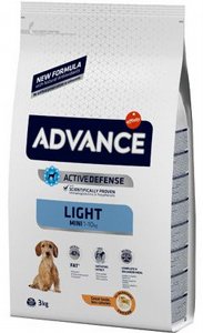 ADVANCE אדוונס לייט לכלב בוגר מגזע קטן על בסיס עוף - 3 ק"ג ADVANCE אדוונס לייט לכלב בוגר מגזע קטן על בסיס עוף - 3 ק"ג
