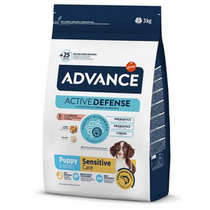 ADVANCE אדוונס מזון לגורי כלבים מכל הגזעים בעלי רגישויות, סנסיטיב סלמון - 3 ק"ג ADVANCE אדוונס מזון לגורי כלבים מכל הגזעים בעלי רגישויות, סנסיטיב סלמון - 3 ק"ג