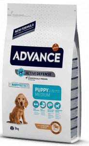 ADVANCE אדוונס לגורים מגזע בינוני על בסיס עוף ADVANCE אדוונס לגורים מגזע בינוני על בסיס עוף