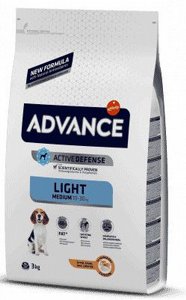 ADVANCE אדוונס לייט לכלב בוגר מגזע בינוני בטעם עוף ADVANCE אדוונס לייט לכלב בוגר מגזע בינוני בטעם עוף